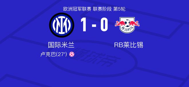 国际米兰对RB莱比锡全场数据：射门12-7，射正4-1。